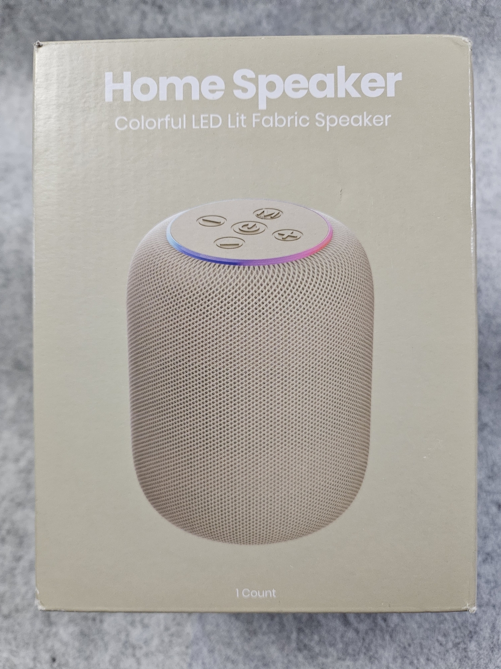 Home Speaker Colorful LED Lit Fabric Speaker - Beige
